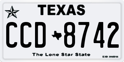 TX license plate CCD8742