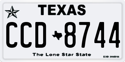TX license plate CCD8744
