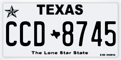 TX license plate CCD8745