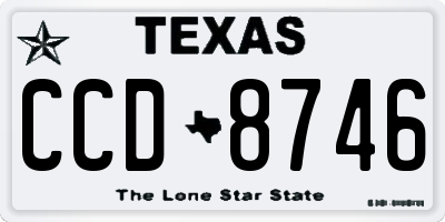 TX license plate CCD8746
