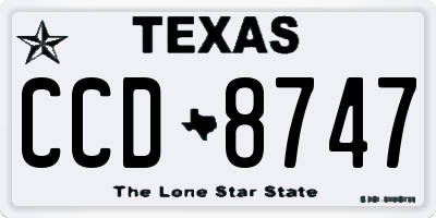 TX license plate CCD8747