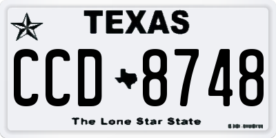 TX license plate CCD8748