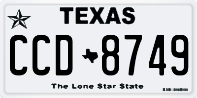 TX license plate CCD8749
