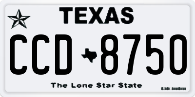 TX license plate CCD8750