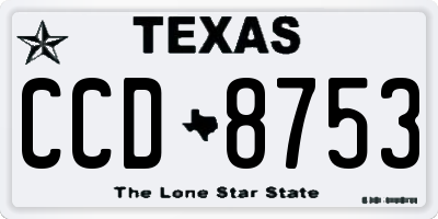 TX license plate CCD8753