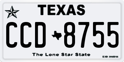 TX license plate CCD8755
