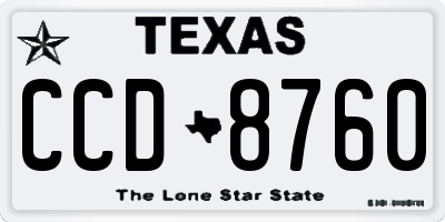 TX license plate CCD8760