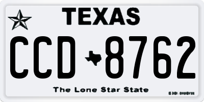TX license plate CCD8762