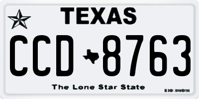 TX license plate CCD8763
