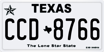 TX license plate CCD8766