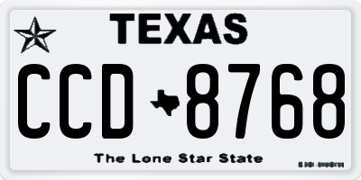 TX license plate CCD8768