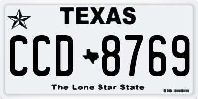TX license plate CCD8769