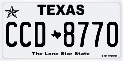 TX license plate CCD8770