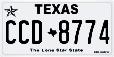 TX license plate CCD8774