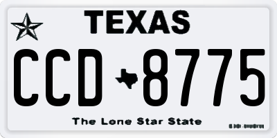 TX license plate CCD8775