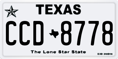 TX license plate CCD8778