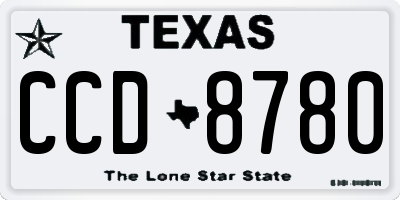 TX license plate CCD8780
