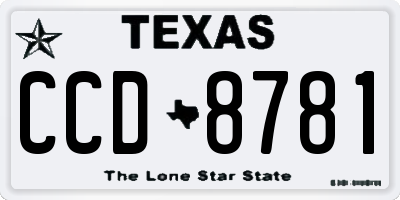 TX license plate CCD8781
