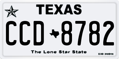 TX license plate CCD8782