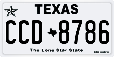 TX license plate CCD8786