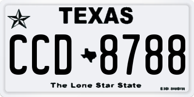 TX license plate CCD8788