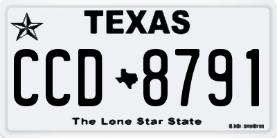 TX license plate CCD8791