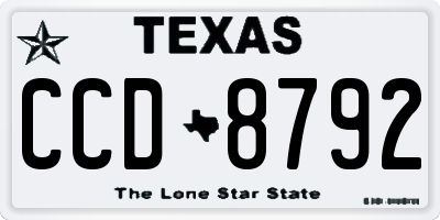 TX license plate CCD8792