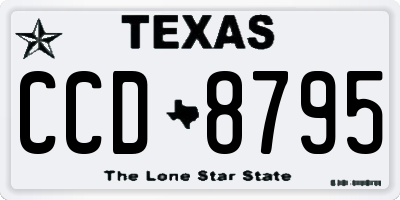 TX license plate CCD8795