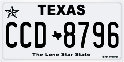 TX license plate CCD8796