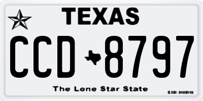 TX license plate CCD8797