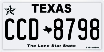 TX license plate CCD8798