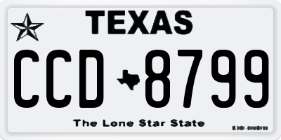 TX license plate CCD8799