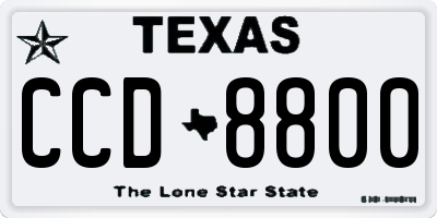 TX license plate CCD8800