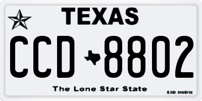 TX license plate CCD8802