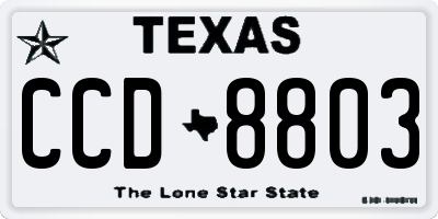 TX license plate CCD8803