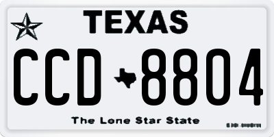 TX license plate CCD8804