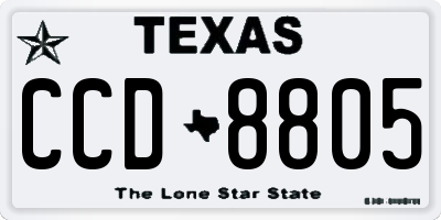 TX license plate CCD8805
