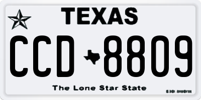 TX license plate CCD8809