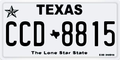 TX license plate CCD8815