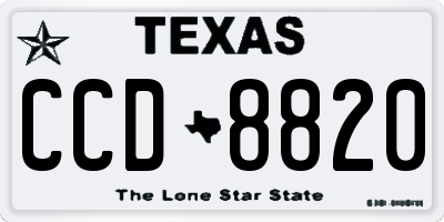 TX license plate CCD8820