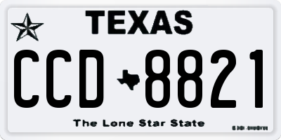 TX license plate CCD8821