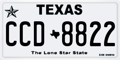 TX license plate CCD8822