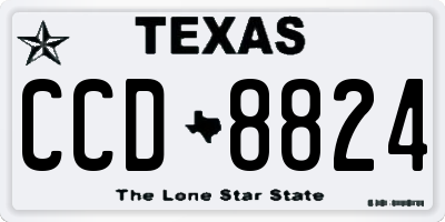 TX license plate CCD8824
