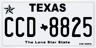 TX license plate CCD8825