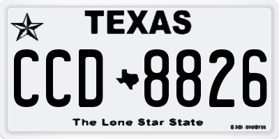 TX license plate CCD8826