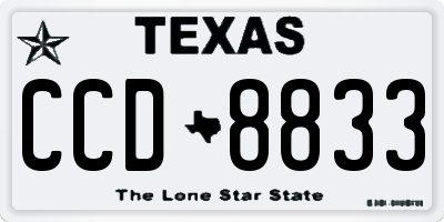 TX license plate CCD8833