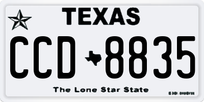 TX license plate CCD8835