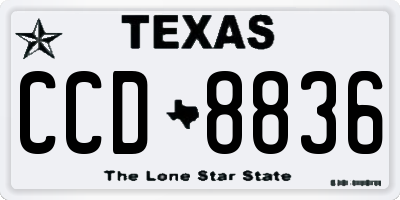 TX license plate CCD8836