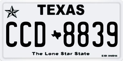TX license plate CCD8839