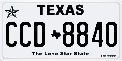 TX license plate CCD8840